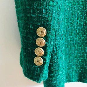 Emerald Green Tweed Zara Blazer Jacket